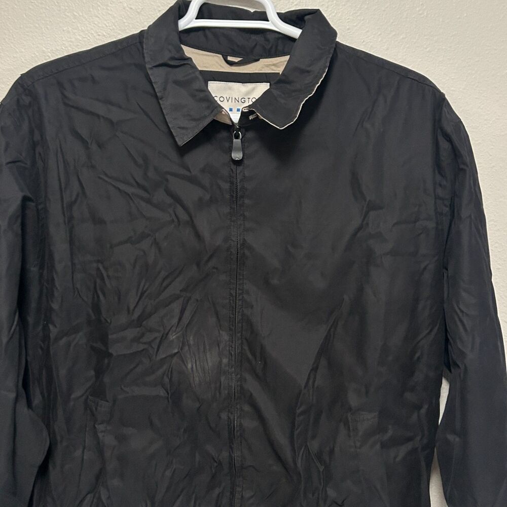 Covington Harrington Jacket Mens XL Black Full Zip Lightweight Windbreaker